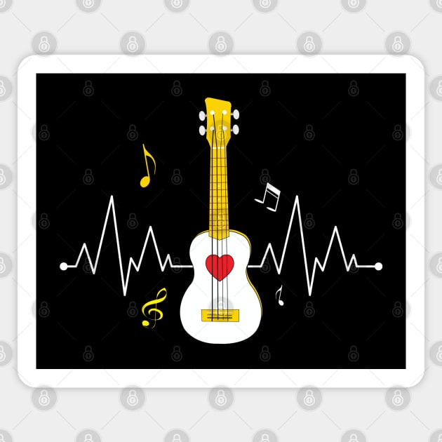 ukulele heartbeat Sticker by ArticArtac